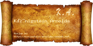 Königstein Arnolda névjegykártya